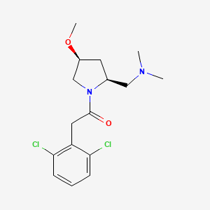 2-(2,6-dichlorophenyl)-1-[(2S,4S)-2-[(dimethylamino)methyl]-4-methoxypyrrolidin-1-yl]ethanone