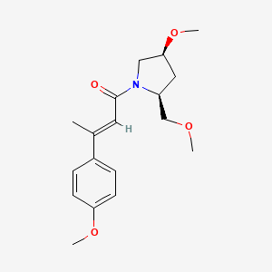 molecular formula C18H25NO4 B7335406 (E)-1-[(2S,4S)-4-methoxy-2-(methoxymethyl)pyrrolidin-1-yl]-3-(4-methoxyphenyl)but-2-en-1-one 