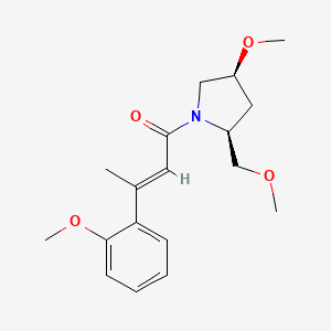 molecular formula C18H25NO4 B7335412 (E)-1-[(2S,4S)-4-methoxy-2-(methoxymethyl)pyrrolidin-1-yl]-3-(2-methoxyphenyl)but-2-en-1-one 