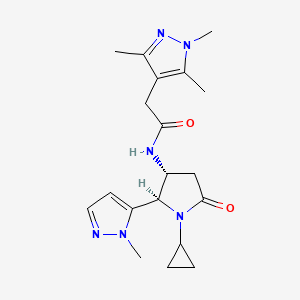 N-[(2R,3R)-1-cyclopropyl-2-(2-methylpyrazol-3-yl)-5-oxopyrrolidin-3-yl]-2-(1,3,5-trimethylpyrazol-4-yl)acetamide