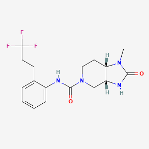 molecular formula C17H21F3N4O2 B7335449 (3aR,7aS)-1-methyl-2-oxo-N-[2-(3,3,3-trifluoropropyl)phenyl]-3,3a,4,6,7,7a-hexahydroimidazo[4,5-c]pyridine-5-carboxamide 