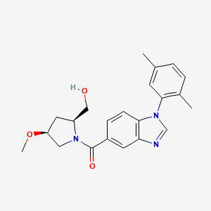 molecular formula C22H25N3O3 B7335455 [1-(2,5-dimethylphenyl)benzimidazol-5-yl]-[(2S,4S)-2-(hydroxymethyl)-4-methoxypyrrolidin-1-yl]methanone 