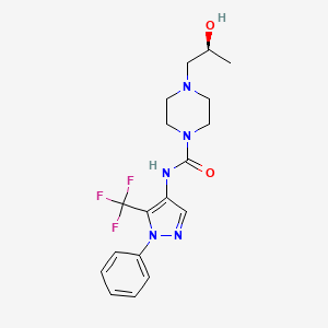 4-[(2S)-2-hydroxypropyl]-N-[1-phenyl-5-(trifluoromethyl)pyrazol-4-yl]piperazine-1-carboxamide