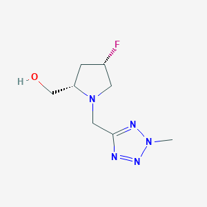 molecular formula C8H14FN5O B7335491 [(2S,4S)-4-fluoro-1-[(2-methyltetrazol-5-yl)methyl]pyrrolidin-2-yl]methanol 