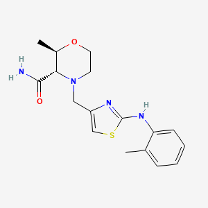 (2R,3S)-2-methyl-4-[[2-(2-methylanilino)-1,3-thiazol-4-yl]methyl]morpholine-3-carboxamide