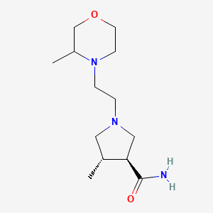 molecular formula C13H25N3O2 B7335517 (3S,4S)-4-methyl-1-[2-(3-methylmorpholin-4-yl)ethyl]pyrrolidine-3-carboxamide 