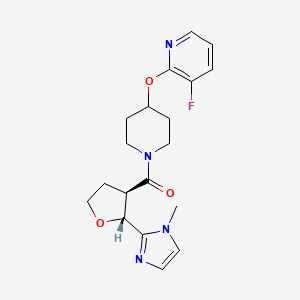 [4-(3-fluoropyridin-2-yl)oxypiperidin-1-yl]-[(2R,3R)-2-(1-methylimidazol-2-yl)oxolan-3-yl]methanone