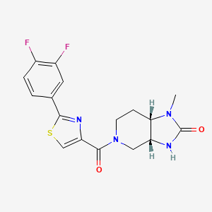 (3aR,7aS)-5-[2-(3,4-difluorophenyl)-1,3-thiazole-4-carbonyl]-1-methyl-3,3a,4,6,7,7a-hexahydroimidazo[4,5-c]pyridin-2-one