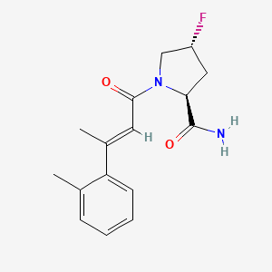 (2S,4R)-4-fluoro-1-[(E)-3-(2-methylphenyl)but-2-enoyl]pyrrolidine-2-carboxamide