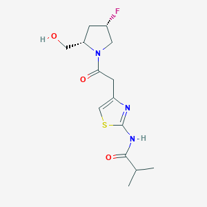 N-[4-[2-[(2S,4S)-4-fluoro-2-(hydroxymethyl)pyrrolidin-1-yl]-2-oxoethyl]-1,3-thiazol-2-yl]-2-methylpropanamide