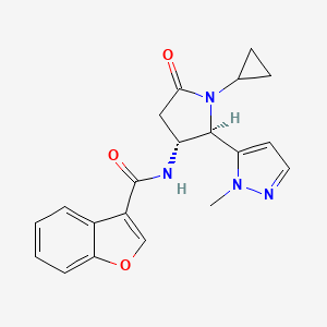 N-[(2R,3R)-1-cyclopropyl-2-(2-methylpyrazol-3-yl)-5-oxopyrrolidin-3-yl]-1-benzofuran-3-carboxamide