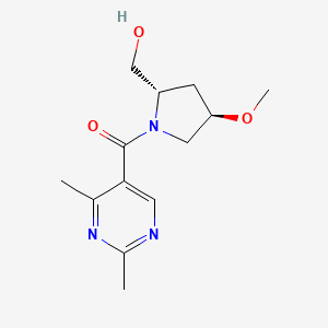 molecular formula C13H19N3O3 B7335644 (2,4-dimethylpyrimidin-5-yl)-[(2S,4R)-2-(hydroxymethyl)-4-methoxypyrrolidin-1-yl]methanone 