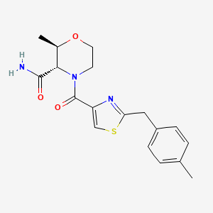 (2R,3S)-2-methyl-4-[2-[(4-methylphenyl)methyl]-1,3-thiazole-4-carbonyl]morpholine-3-carboxamide