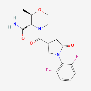 (2R,3S)-4-[1-(2,6-difluorophenyl)-5-oxopyrrolidine-3-carbonyl]-2-methylmorpholine-3-carboxamide