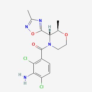 (3-amino-2,4-dichlorophenyl)-[(2R,3S)-2-methyl-3-(3-methyl-1,2,4-oxadiazol-5-yl)morpholin-4-yl]methanone