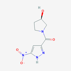 molecular formula C8H10N4O4 B7335812 [(3R)-3-hydroxypyrrolidin-1-yl]-(5-nitro-1H-pyrazol-3-yl)methanone 