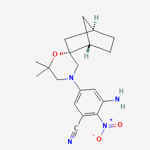 3-amino-5-[(1S,2R,4R)-6',6'-dimethylspiro[bicyclo[2.2.1]heptane-2,2'-morpholine]-4'-yl]-2-nitrobenzonitrile