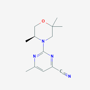 molecular formula C13H18N4O B7335884 6-methyl-2-[(5S)-2,2,5-trimethylmorpholin-4-yl]pyrimidine-4-carbonitrile 