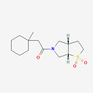 molecular formula C15H25NO3S B7335886 1-[(3aS,6aS)-1,1-dioxo-2,3,3a,4,6,6a-hexahydrothieno[2,3-c]pyrrol-5-yl]-2-(1-methylcyclohexyl)ethanone 