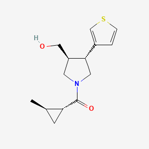 molecular formula C14H19NO2S B7335925 [(3S,4R)-3-(hydroxymethyl)-4-thiophen-3-ylpyrrolidin-1-yl]-[(1R,2R)-2-methylcyclopropyl]methanone 