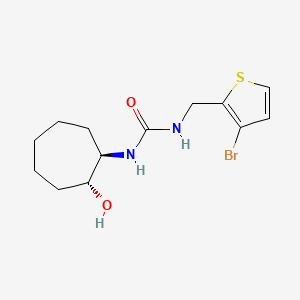 molecular formula C13H19BrN2O2S B7335951 1-[(3-bromothiophen-2-yl)methyl]-3-[(1R,2R)-2-hydroxycycloheptyl]urea 