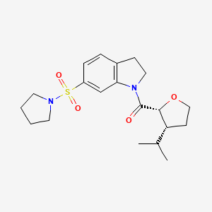 [(2R,3R)-3-propan-2-yloxolan-2-yl]-(6-pyrrolidin-1-ylsulfonyl-2,3-dihydroindol-1-yl)methanone