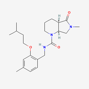 molecular formula C22H33N3O3 B7335972 (4aR,7aS)-6-methyl-N-[[4-methyl-2-(3-methylbutoxy)phenyl]methyl]-5-oxo-2,3,4,4a,7,7a-hexahydropyrrolo[3,4-b]pyridine-1-carboxamide 