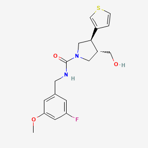 (3S,4R)-N-[(3-fluoro-5-methoxyphenyl)methyl]-3-(hydroxymethyl)-4-thiophen-3-ylpyrrolidine-1-carboxamide