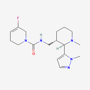 5-fluoro-N-[[(2R,3S)-1-methyl-2-(2-methylpyrazol-3-yl)piperidin-3-yl]methyl]-3,6-dihydro-2H-pyridine-1-carboxamide