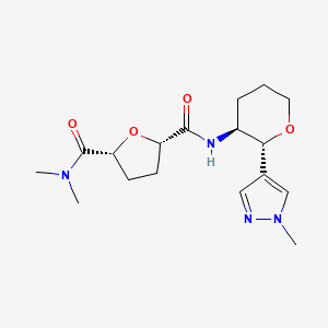 (2R,5S)-2-N,2-N-dimethyl-5-N-[(2R,3S)-2-(1-methylpyrazol-4-yl)oxan-3-yl]oxolane-2,5-dicarboxamide