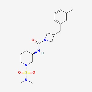 molecular formula C19H30N4O3S B7336018 N-[(3R)-1-(dimethylsulfamoyl)piperidin-3-yl]-3-[(3-methylphenyl)methyl]azetidine-1-carboxamide 