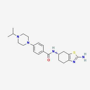 molecular formula C21H29N5OS B7336024 N-[(6S)-2-amino-4,5,6,7-tetrahydro-1,3-benzothiazol-6-yl]-4-(4-propan-2-ylpiperazin-1-yl)benzamide 