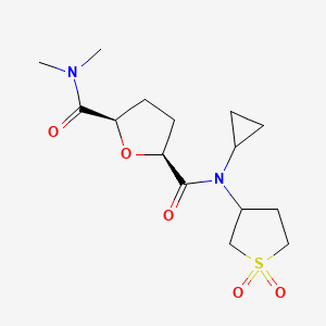 molecular formula C15H24N2O5S B7336025 (2S,5R)-2-N-cyclopropyl-2-N-(1,1-dioxothiolan-3-yl)-5-N,5-N-dimethyloxolane-2,5-dicarboxamide 