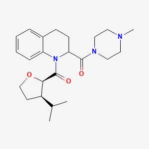 (4-methylpiperazin-1-yl)-[1-[(2R,3R)-3-propan-2-yloxolane-2-carbonyl]-3,4-dihydro-2H-quinolin-2-yl]methanone