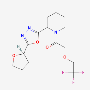 1-[2-[5-[(2R)-oxolan-2-yl]-1,3,4-oxadiazol-2-yl]piperidin-1-yl]-2-(2,2,2-trifluoroethoxy)ethanone