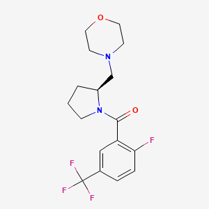 [2-fluoro-5-(trifluoromethyl)phenyl]-[(2S)-2-(morpholin-4-ylmethyl)pyrrolidin-1-yl]methanone