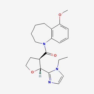 [(2R,3R)-2-(1-ethylimidazol-2-yl)oxolan-3-yl]-(6-methoxy-2,3,4,5-tetrahydro-1-benzazepin-1-yl)methanone