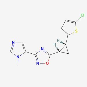 5-[(1R,2R)-2-(5-chlorothiophen-2-yl)cyclopropyl]-3-(3-methylimidazol-4-yl)-1,2,4-oxadiazole