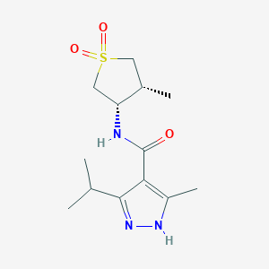 molecular formula C13H21N3O3S B7336083 5-methyl-N-[(3S,4R)-4-methyl-1,1-dioxothiolan-3-yl]-3-propan-2-yl-1H-pyrazole-4-carboxamide 