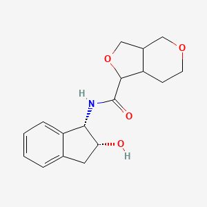 N-[(1S,2R)-2-hydroxy-2,3-dihydro-1H-inden-1-yl]-3,3a,4,6,7,7a-hexahydro-1H-furo[3,4-c]pyran-1-carboxamide