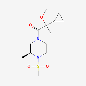 molecular formula C13H24N2O4S B7336193 2-cyclopropyl-2-methoxy-1-[(3S)-3-methyl-4-methylsulfonylpiperazin-1-yl]propan-1-one 