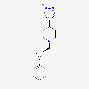 molecular formula C18H23N3 B7336208 1-[[(1R,2R)-2-phenylcyclopropyl]methyl]-4-(1H-pyrazol-4-yl)piperidine 