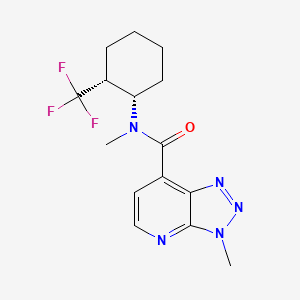 molecular formula C15H18F3N5O B7336230 N,3-dimethyl-N-[(1S,2R)-2-(trifluoromethyl)cyclohexyl]triazolo[4,5-b]pyridine-7-carboxamide 