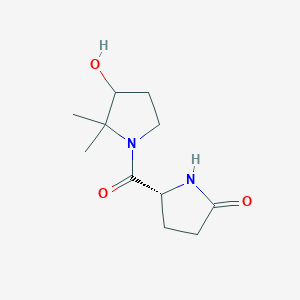 molecular formula C11H18N2O3 B7336235 (5R)-5-(3-hydroxy-2,2-dimethylpyrrolidine-1-carbonyl)pyrrolidin-2-one 