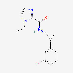 molecular formula C15H16FN3O B7336250 1-ethyl-N-[(1R,2S)-2-(3-fluorophenyl)cyclopropyl]imidazole-2-carboxamide 