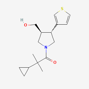 molecular formula C16H23NO2S B7336252 2-cyclopropyl-1-[(3S,4R)-3-(hydroxymethyl)-4-thiophen-3-ylpyrrolidin-1-yl]-2-methylpropan-1-one 