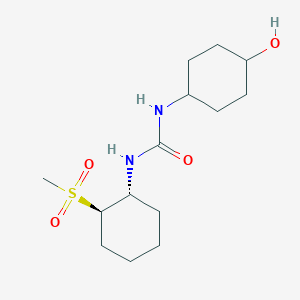 molecular formula C14H26N2O4S B7336269 1-(4-hydroxycyclohexyl)-3-[(1R,2R)-2-methylsulfonylcyclohexyl]urea 