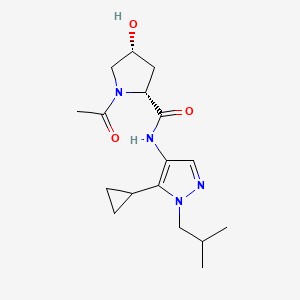 (2R,4R)-1-acetyl-N-[5-cyclopropyl-1-(2-methylpropyl)pyrazol-4-yl]-4-hydroxypyrrolidine-2-carboxamide