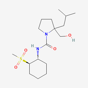 2-(hydroxymethyl)-2-(2-methylpropyl)-N-[(1R,2R)-2-methylsulfonylcyclohexyl]pyrrolidine-1-carboxamide