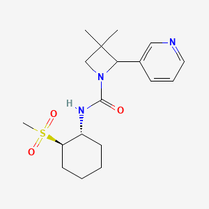 3,3-dimethyl-N-[(1R,2R)-2-methylsulfonylcyclohexyl]-2-pyridin-3-ylazetidine-1-carboxamide